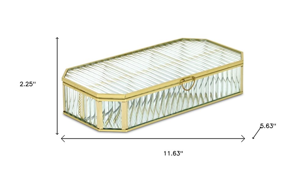 2" Gold Glass Hand Painted Decorative Box