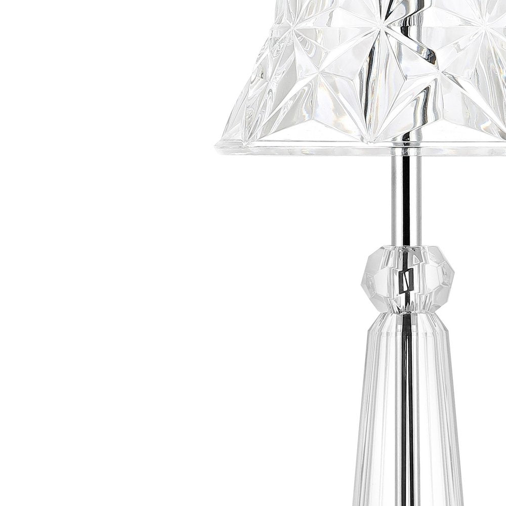 12" Silver Novelty USB Table Lamp With Empire Shade