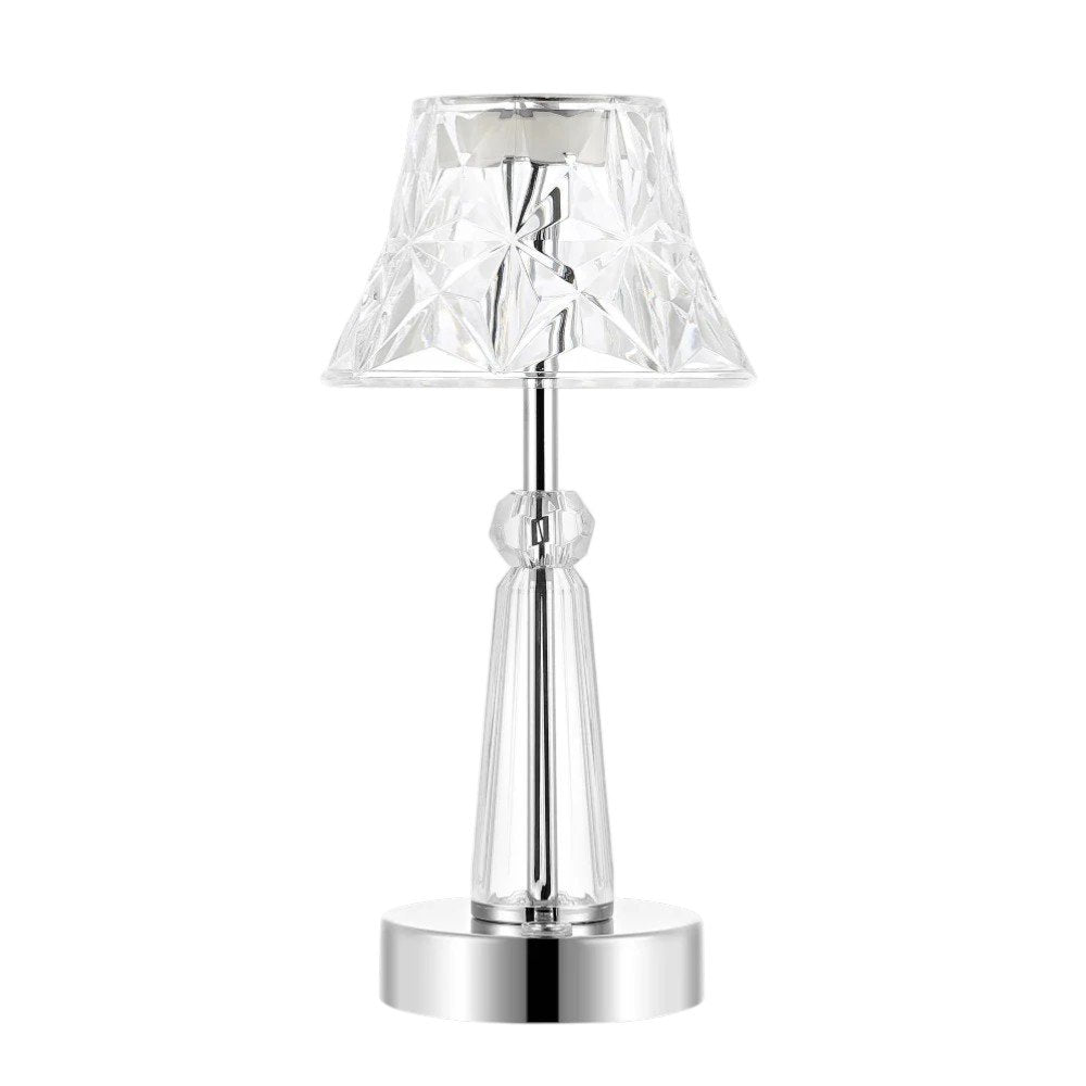 12" Silver Novelty USB Table Lamp With Empire Shade