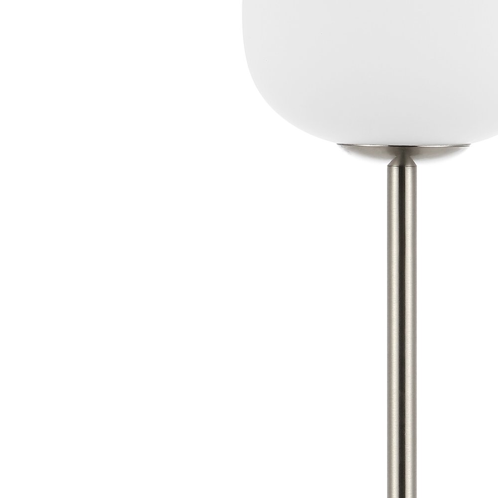 12" Nickel Novelty USB Table Lamp With Globe Shade