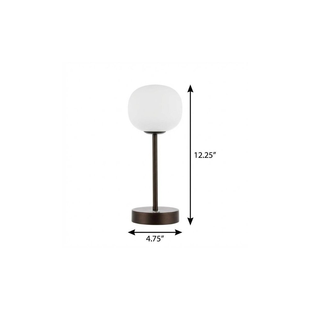 12" Antiqued Bronze Novelty USB Table Lamp With Globe Shade