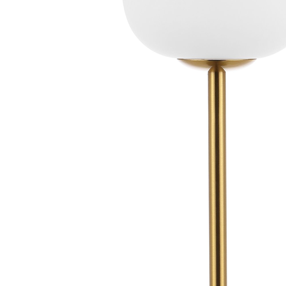 12" Gold USB Table Lamp With Globe Shade