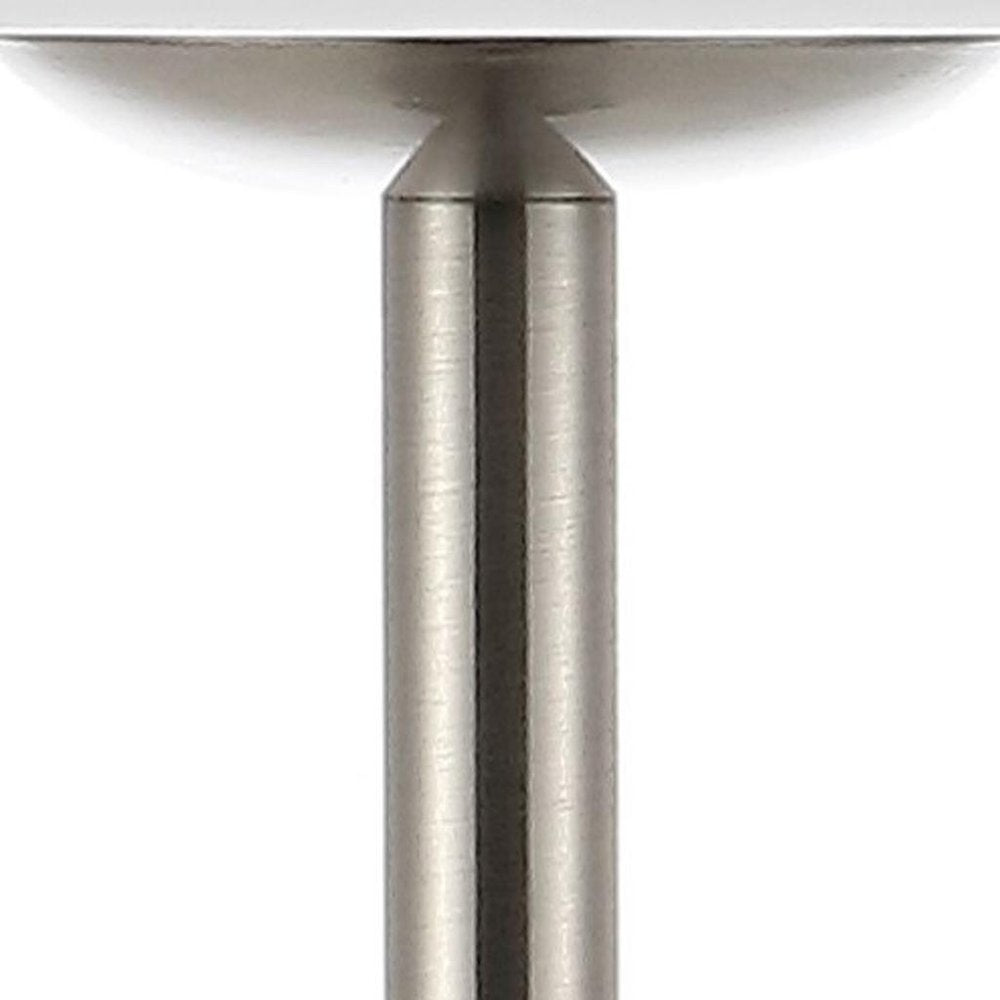 13" Nickel USB Table Lamp With Dome Shade