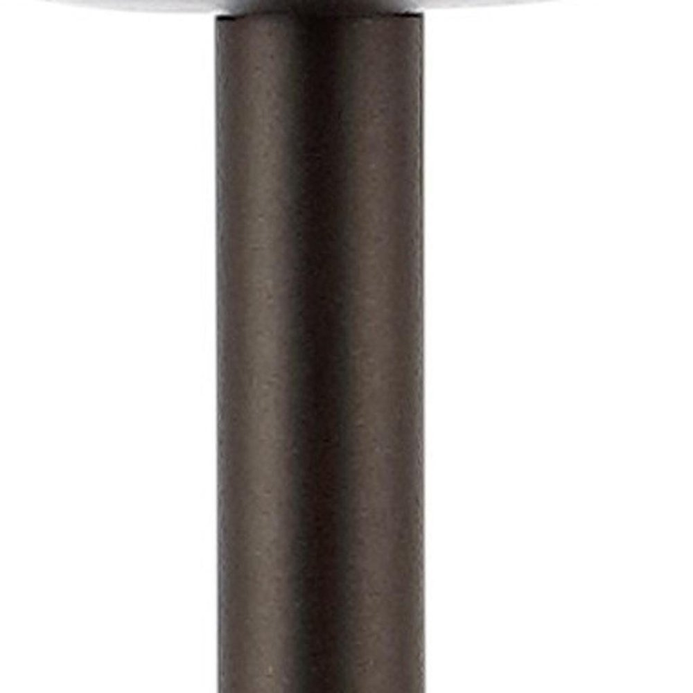 13" Antiqued Bronze USB Table Lamp With Dome Shade