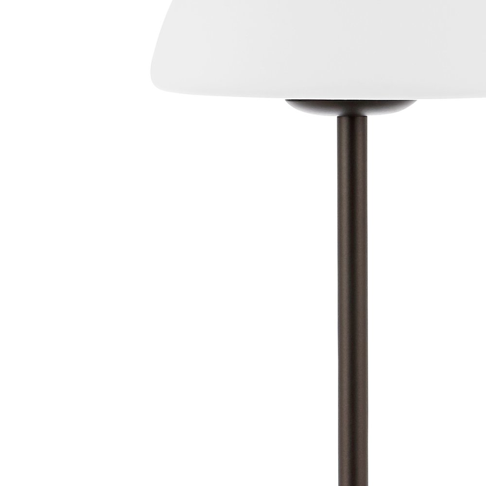 13" Antiqued Bronze USB Table Lamp With Dome Shade