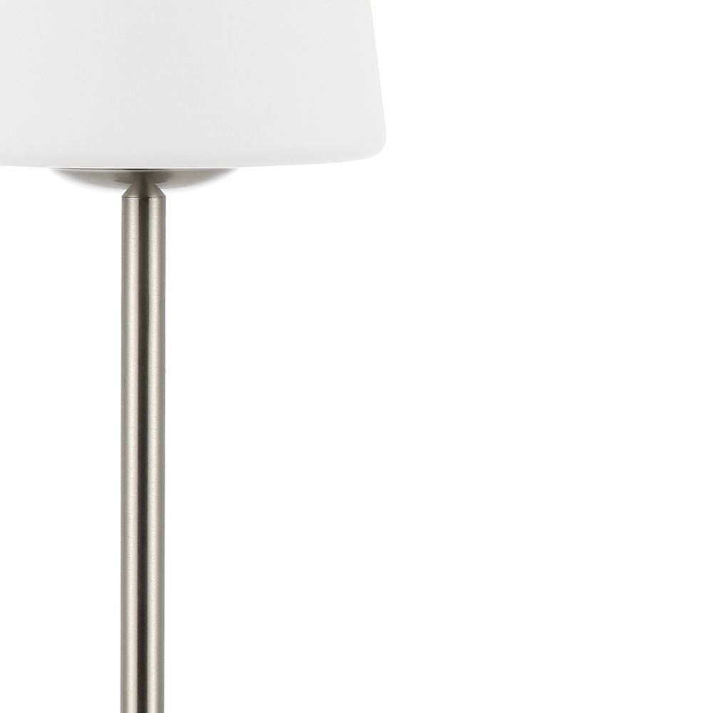 13" Nickel USB Table Lamp With Empire Shade
