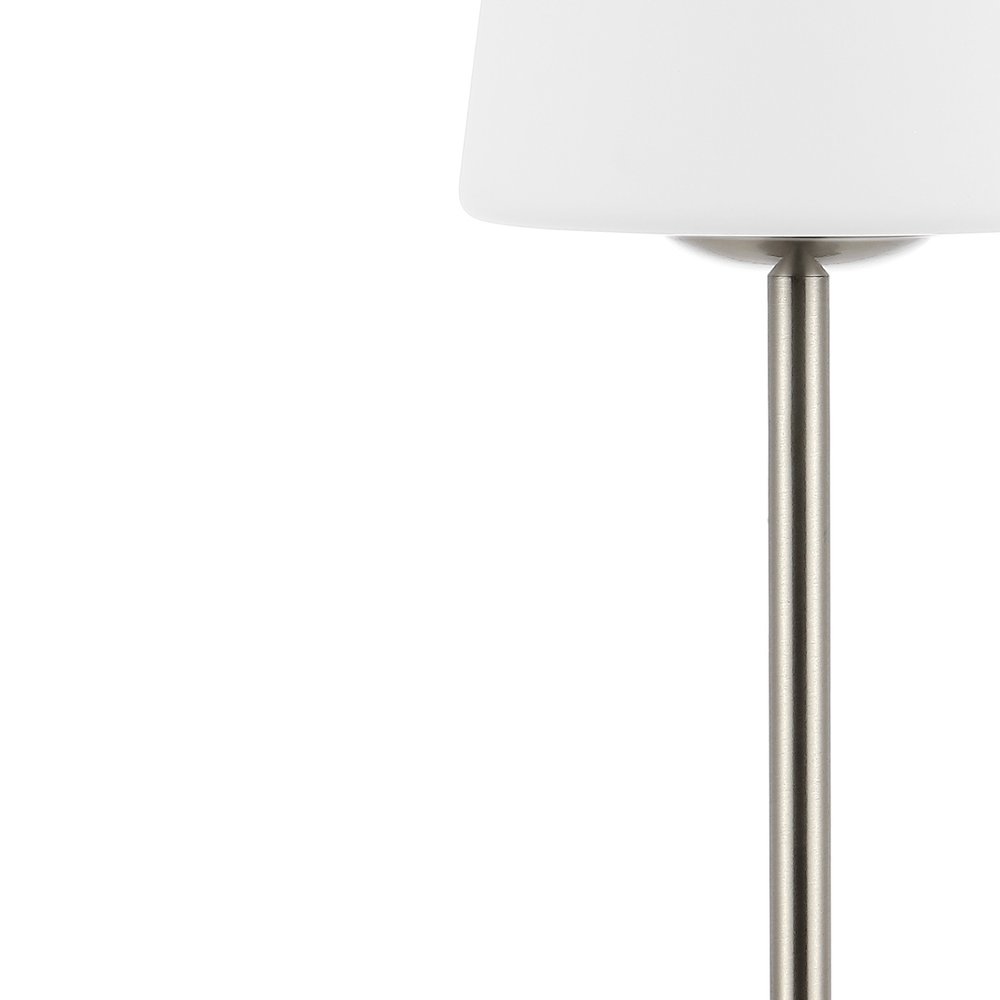13" Nickel USB Table Lamp With Empire Shade