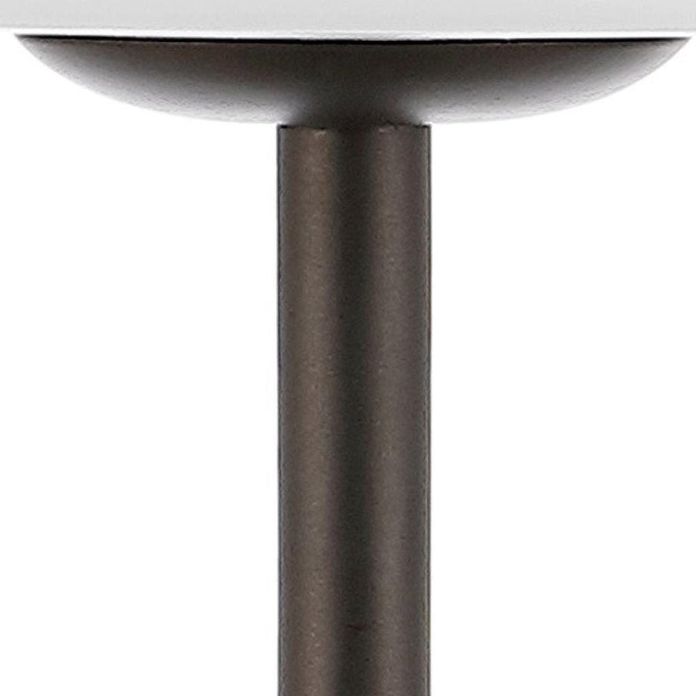13" Antiqued Bronze USB Table Lamp With Empire Shade