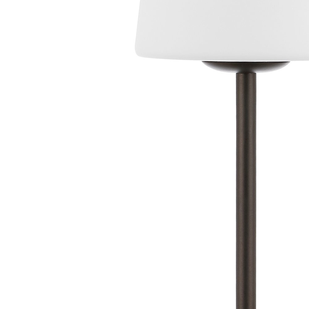 13" Antiqued Bronze USB Table Lamp With Empire Shade