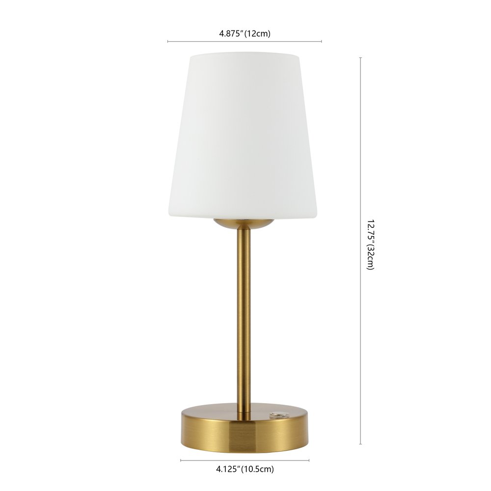 13" Gold USB Table Lamp With Empire Shade