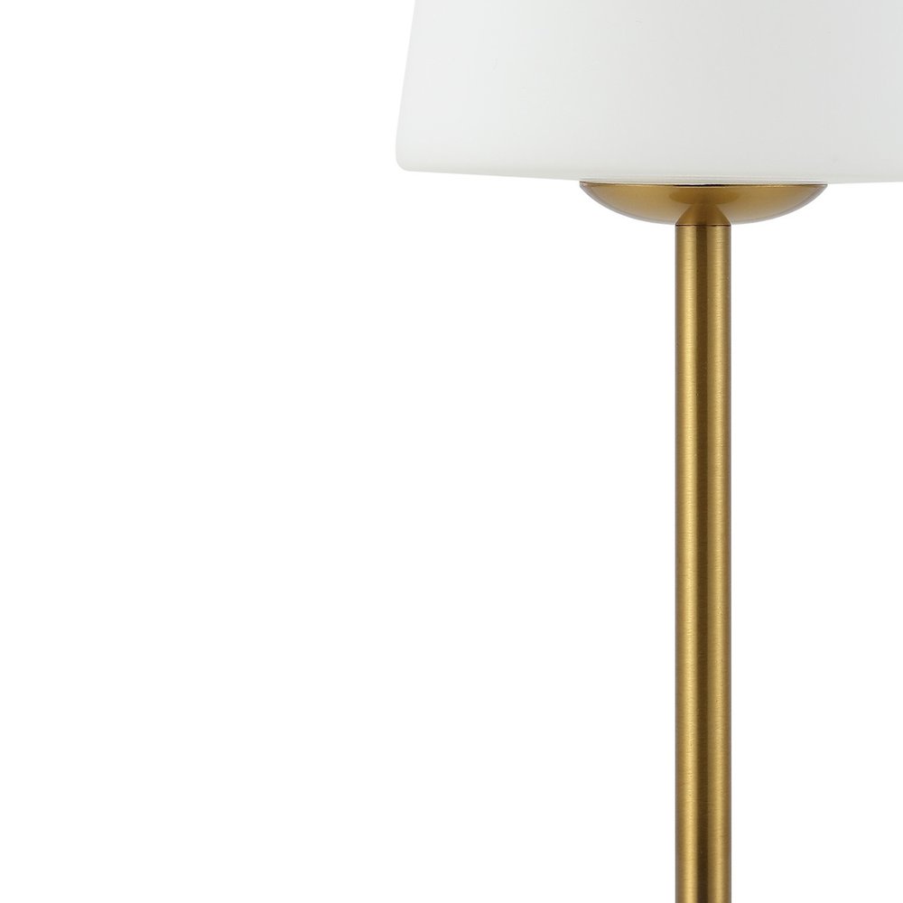 13" Gold USB Table Lamp With Empire Shade
