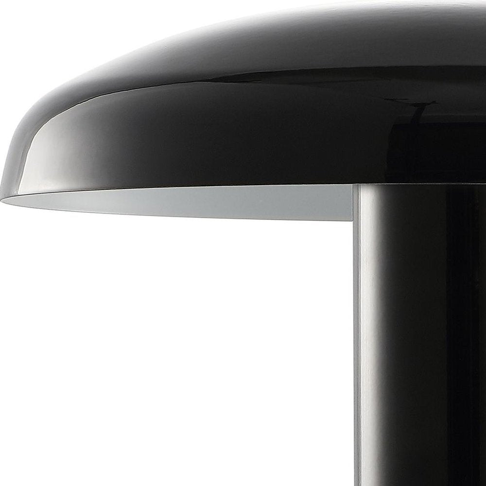 11" Black Novelty USB Table Lamp With Globe Shade