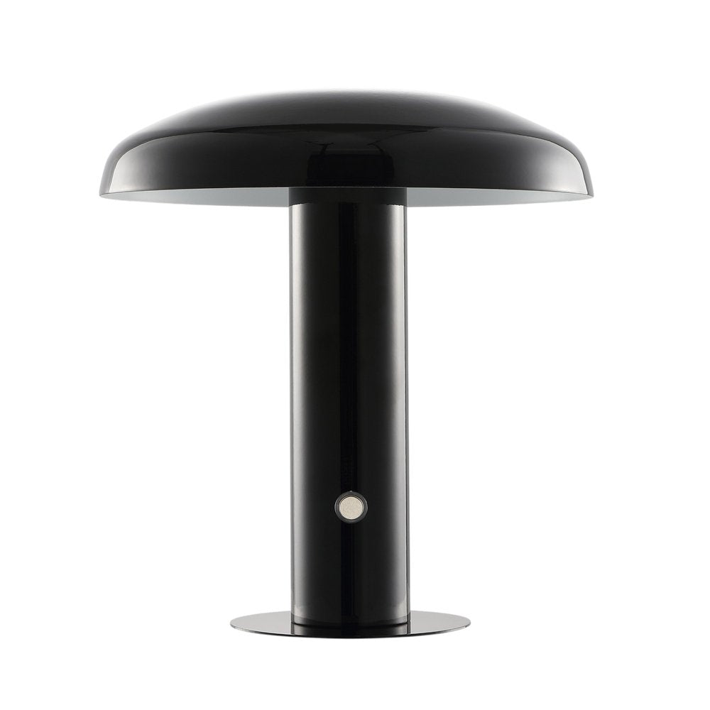 11" Black Novelty USB Table Lamp With Globe Shade