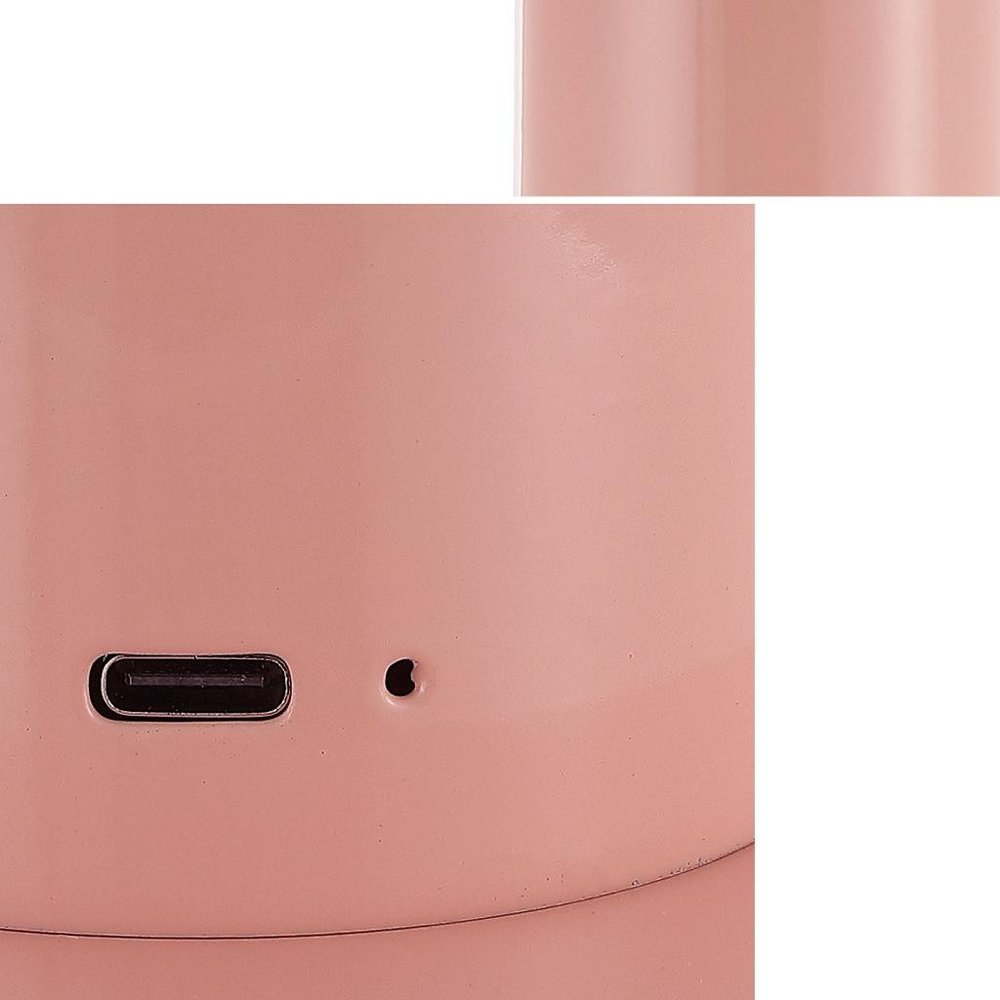 11" Pink Round USB Table Lamp With Globe Shade
