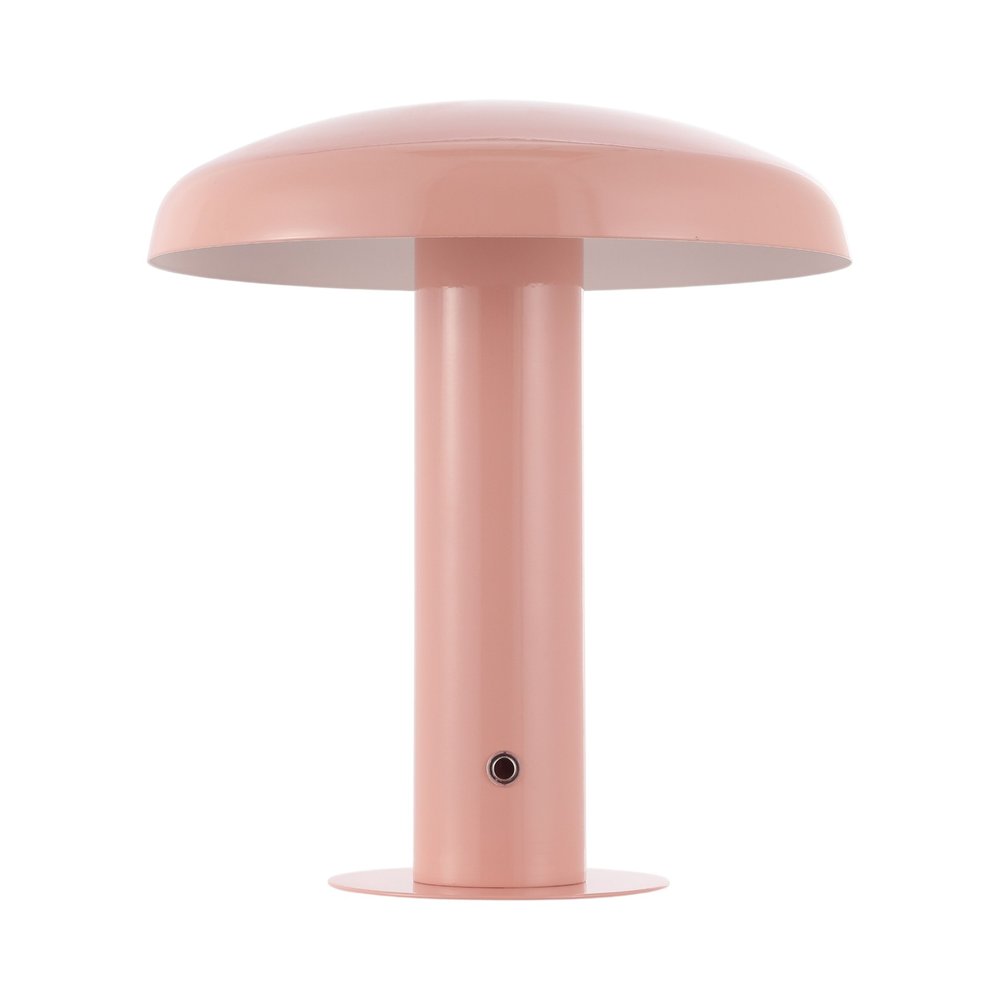 11" Pink Round USB Table Lamp With Globe Shade