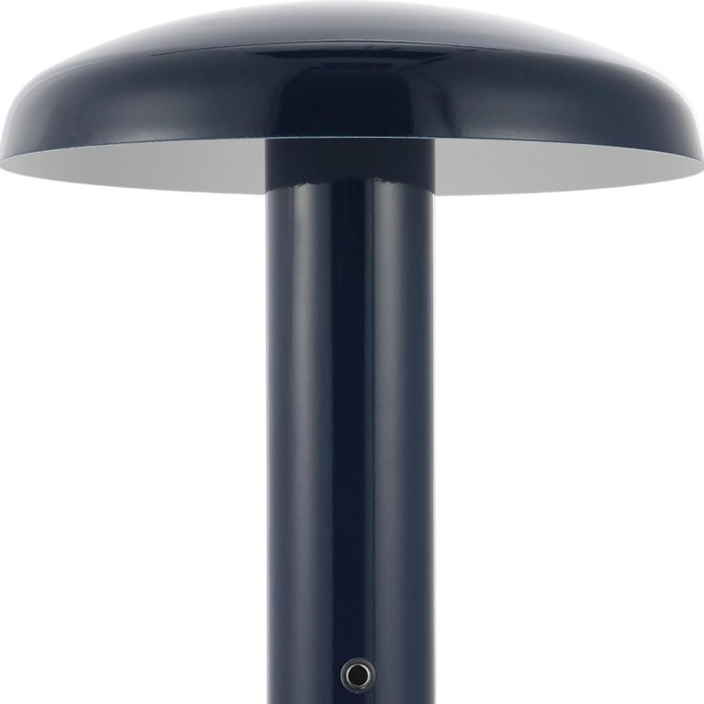 11" Blue Round USB Desk Lamp With Globe Shade