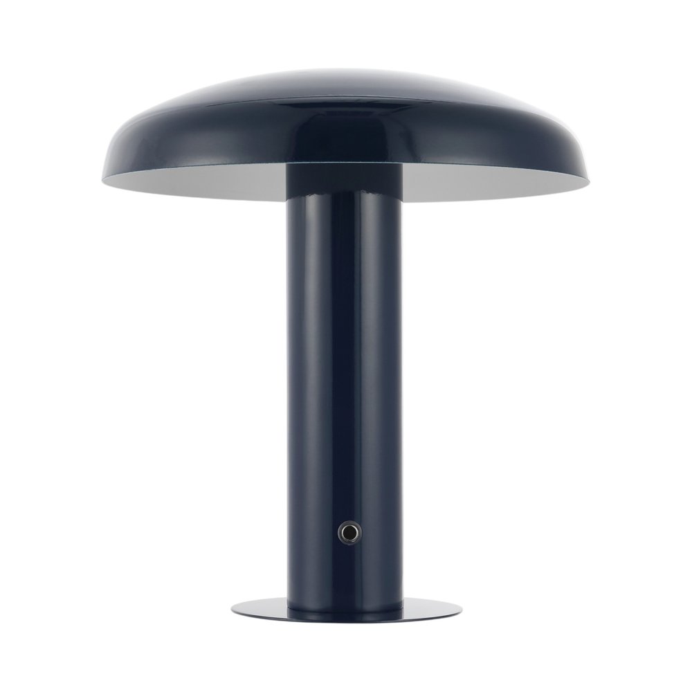 11" Blue Round USB Desk Lamp With Globe Shade