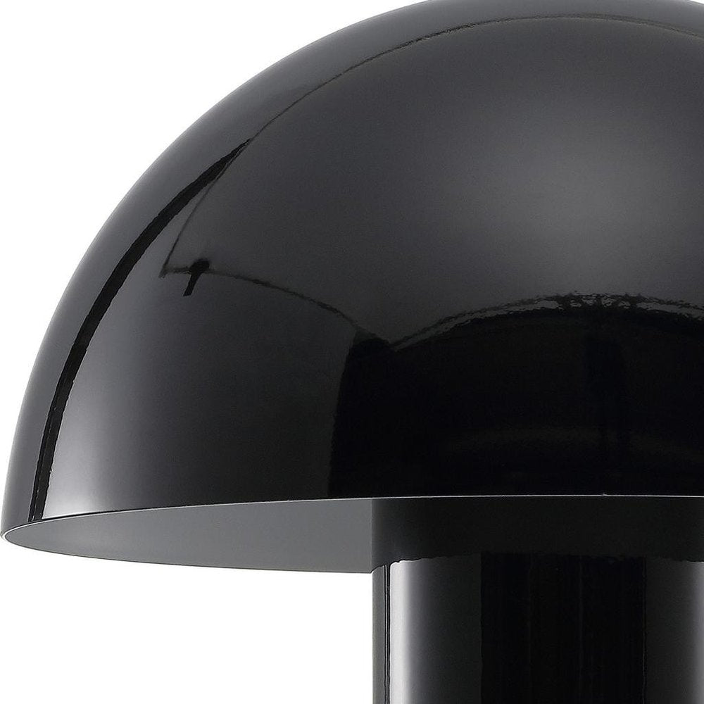 11" Black Novelty USB Table Lamp With Globe Shade