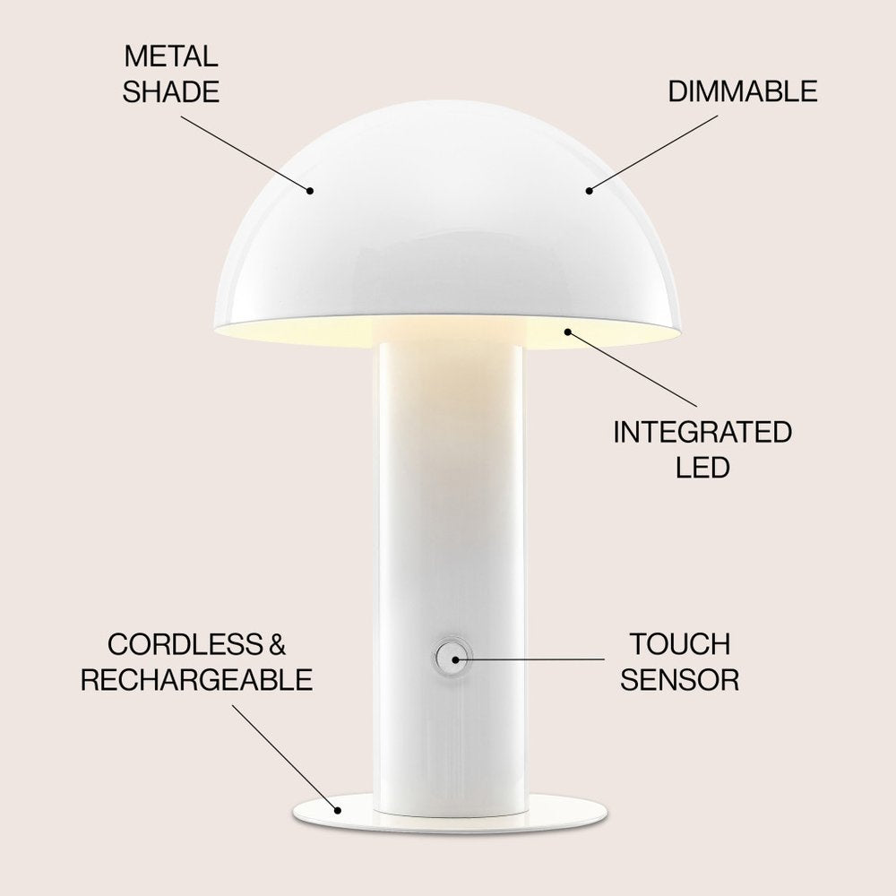 11" White Novelty USB Table Lamp With Globe Shade