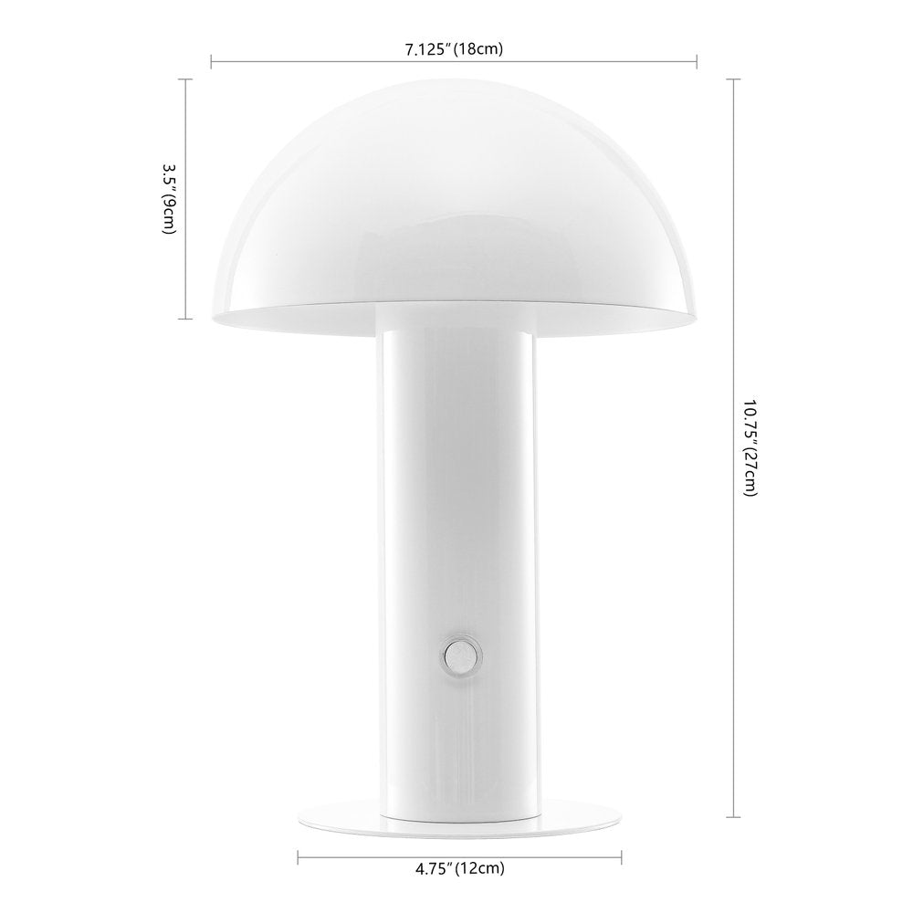11" White Novelty USB Table Lamp With Globe Shade