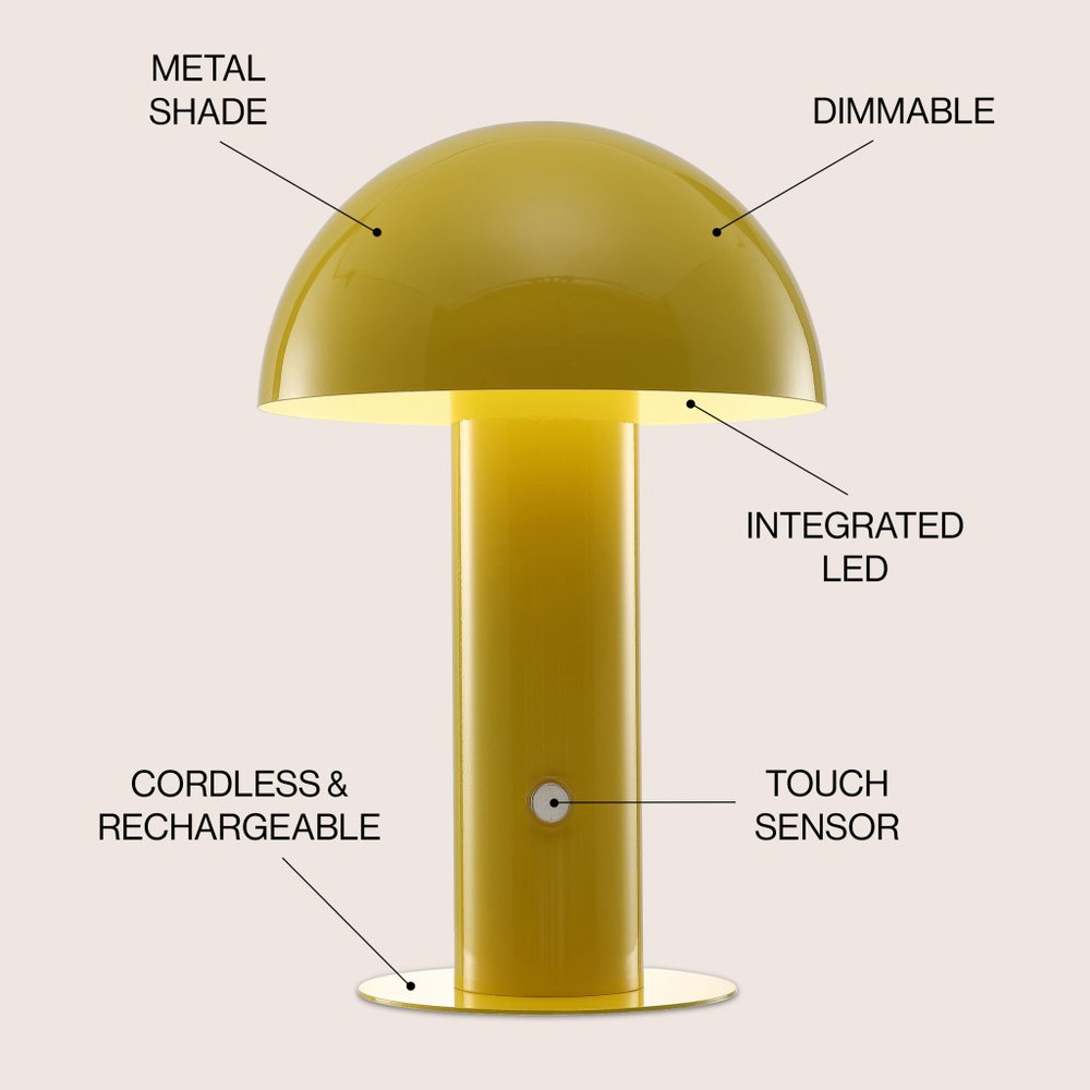 11" Yellow Novelty USB Table Lamp With Globe Shade