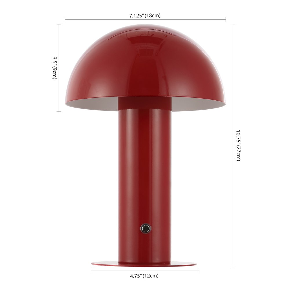 11" Red Novelty USB Table Lamp With Globe Shade