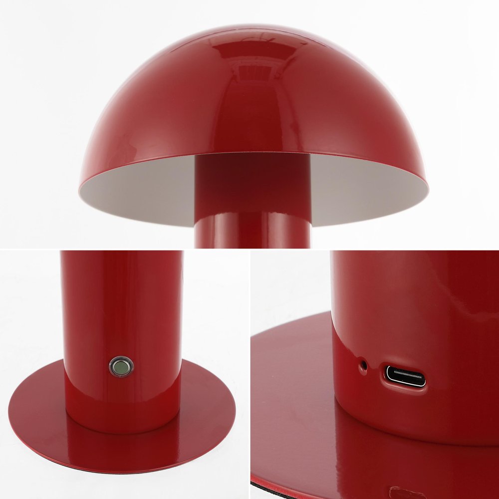 11" Red Novelty USB Table Lamp With Globe Shade