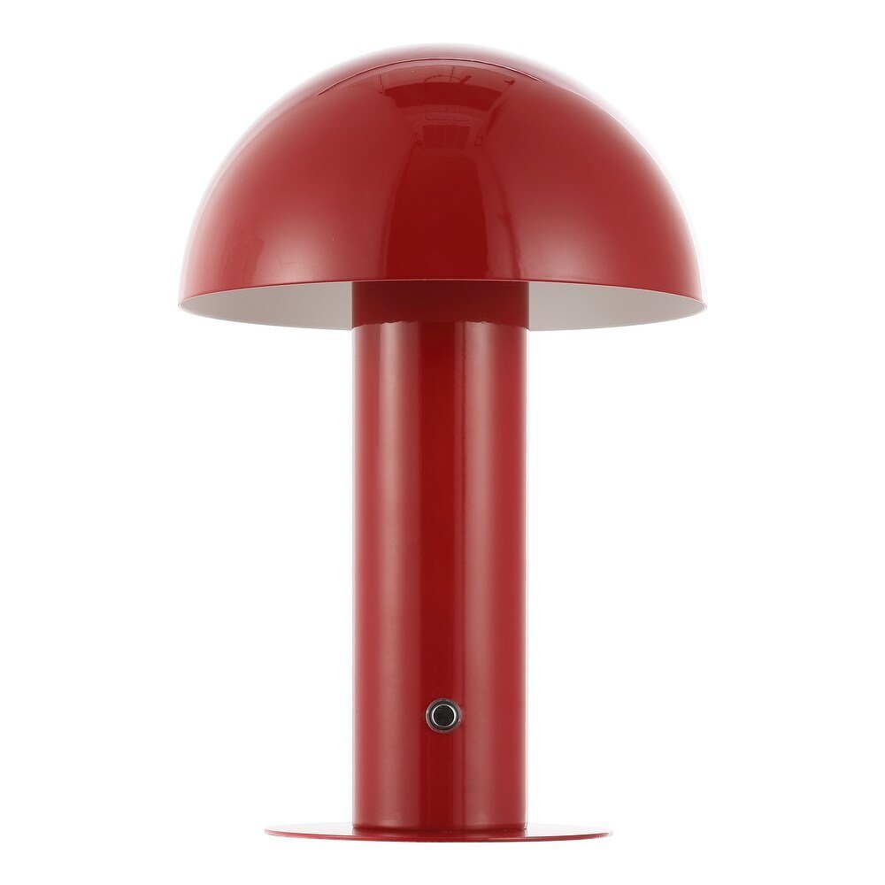 11" Red Novelty USB Table Lamp With Globe Shade