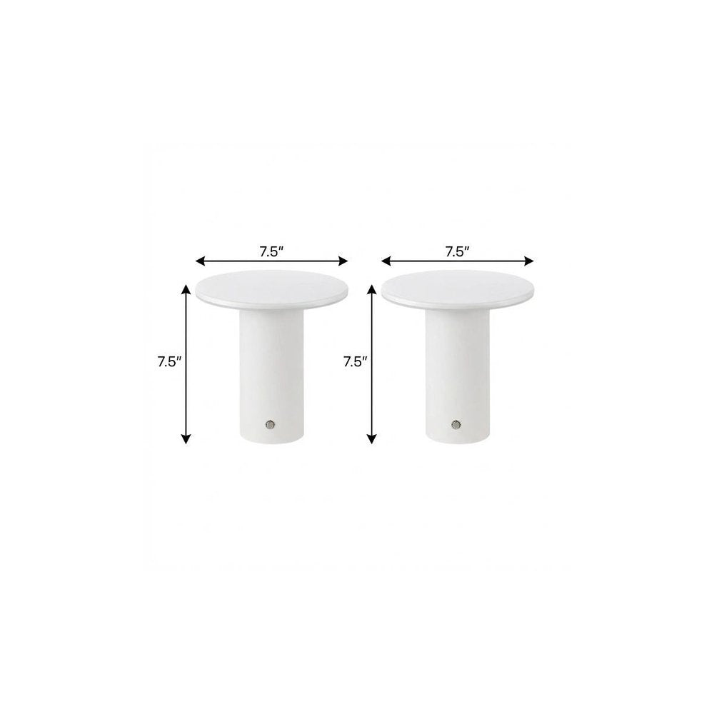 Set of Two 8" Clear USB Table Lamps