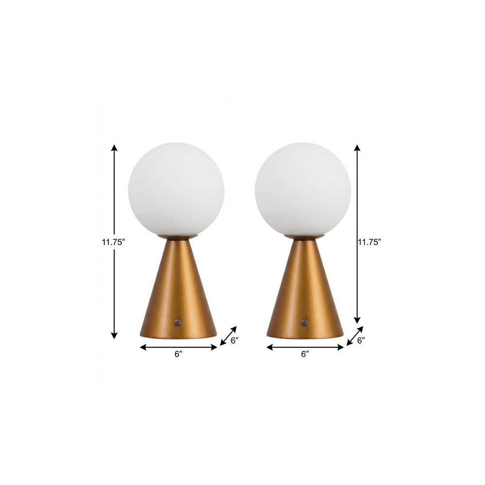 Set of Two 12" Clear Lighthouse USB Table Lamps