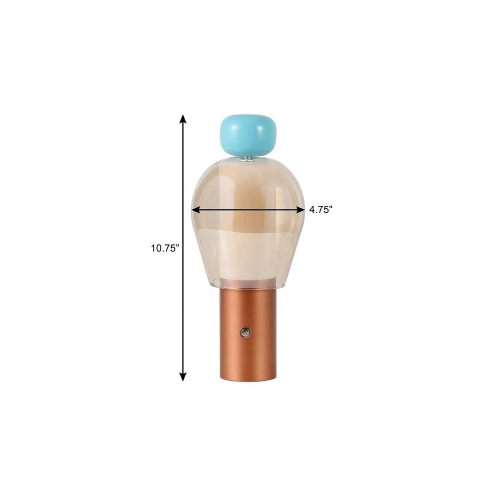 11" Copper USB Table Lamp