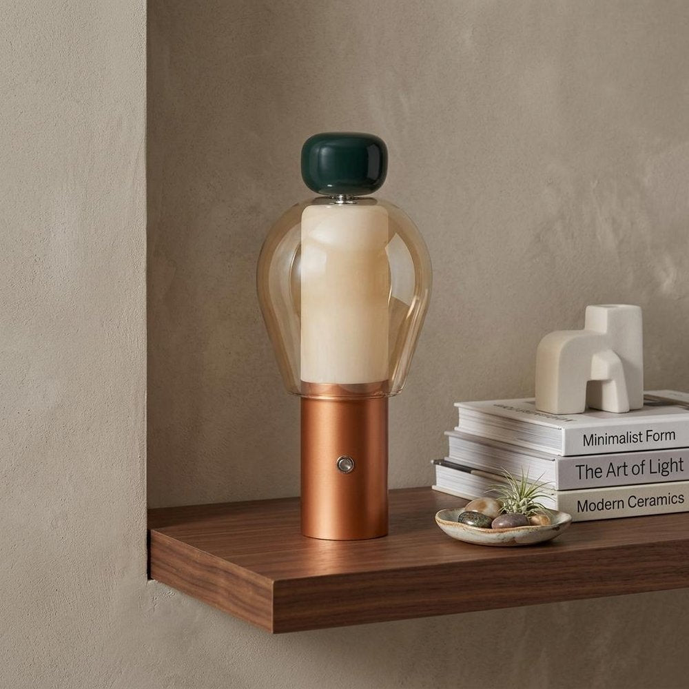 11" Copper USB Table Lamp