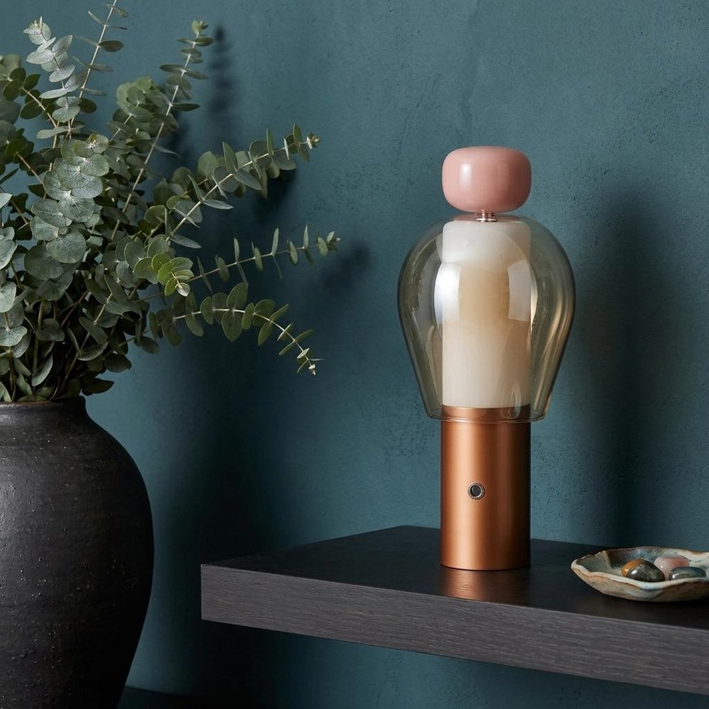 11" Copper USB Table Lamp