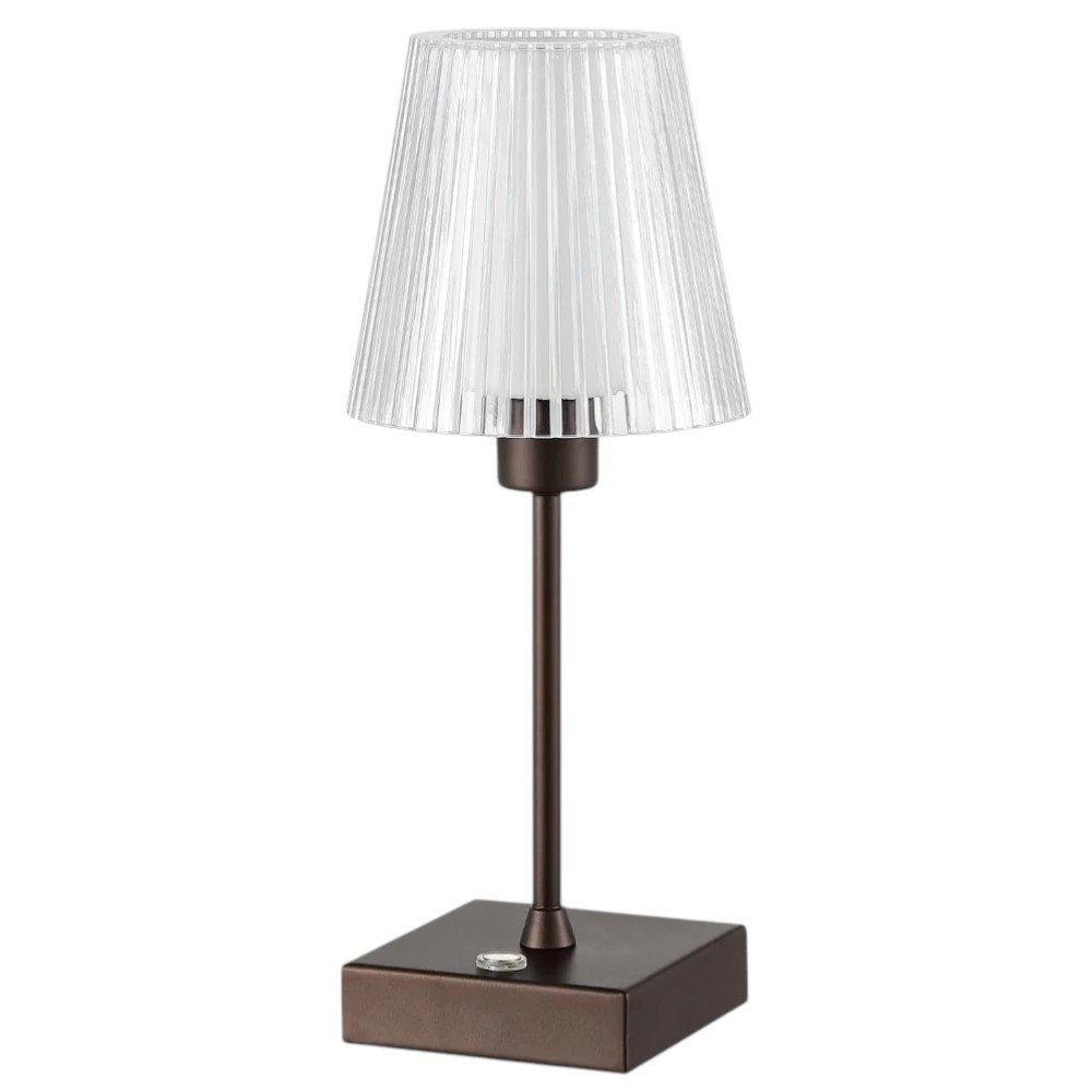 13" Antiqued Bronze USB Table Lamp With Empire Shade