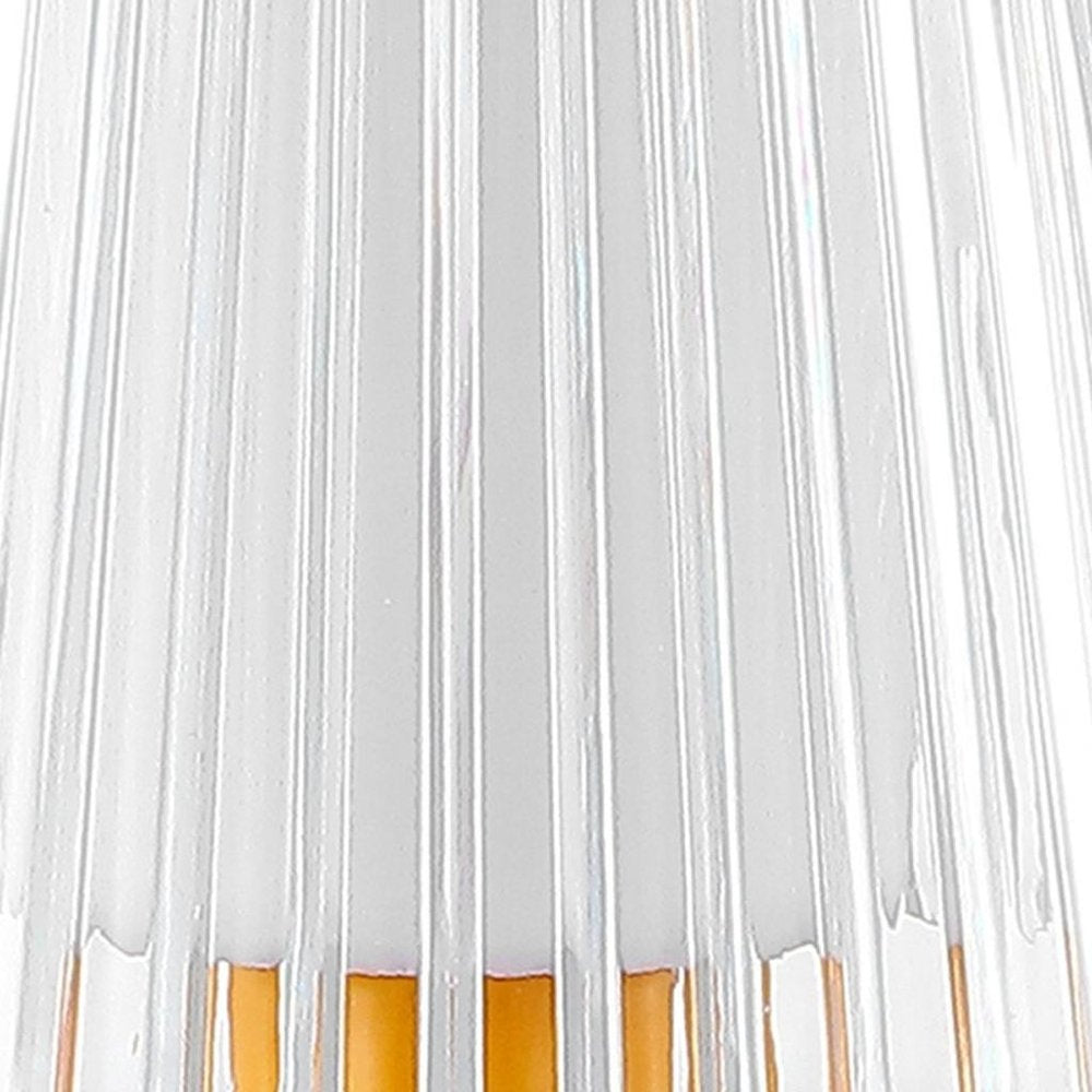 13" Orange USB Table Lamp With Empire Shade