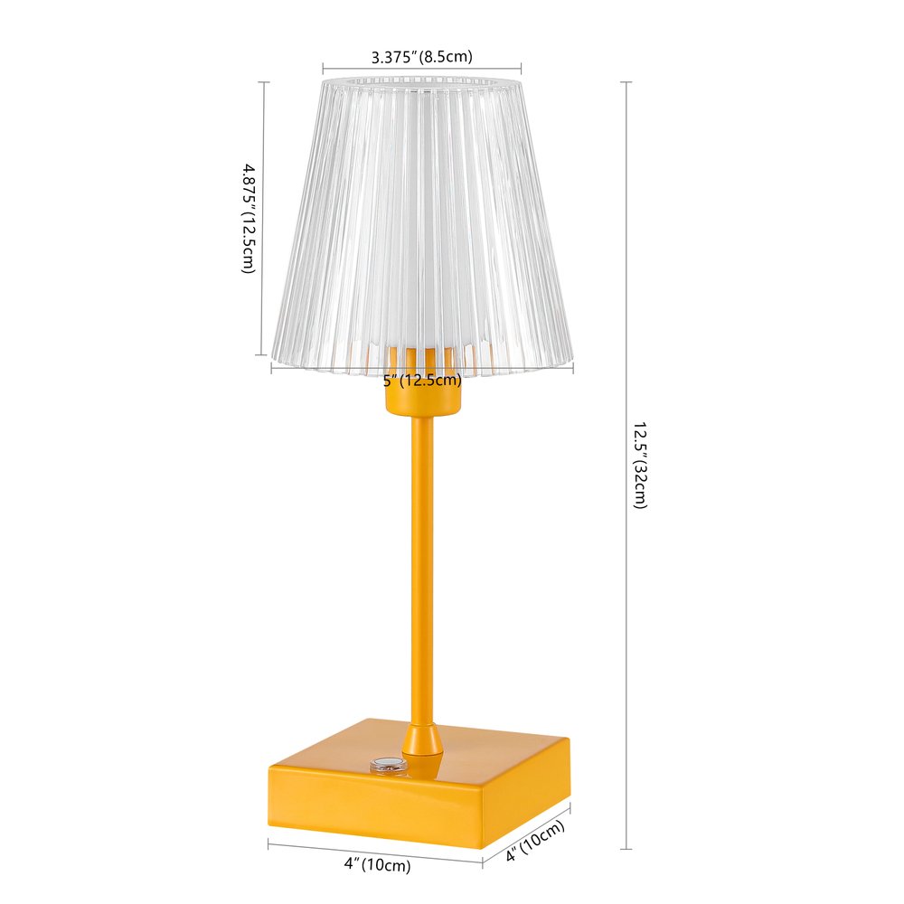 13" Orange USB Table Lamp With Empire Shade