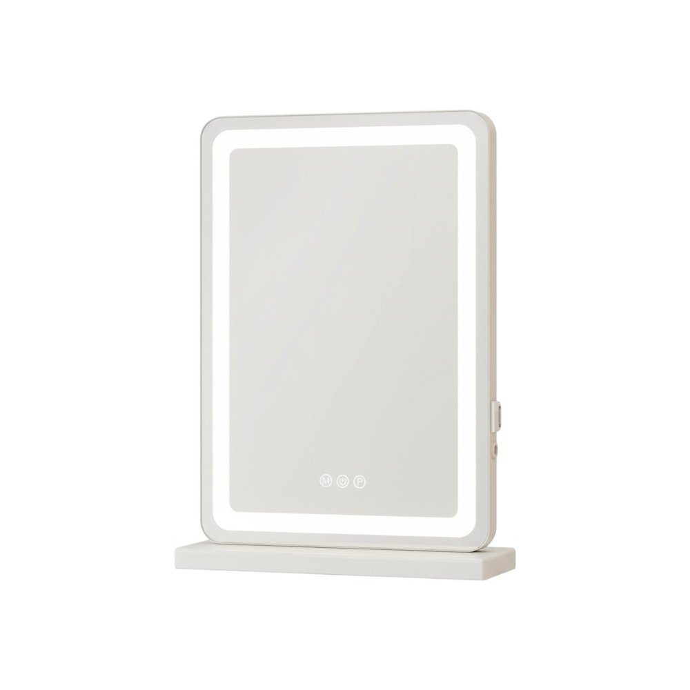 18" Lighted Freestanding Frameless Makeup Shaving Tabletop Mirror With USB
