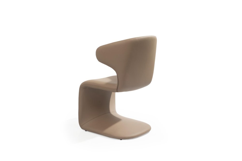 Light Brown Faux Leather Wing Back Dining Side Chair