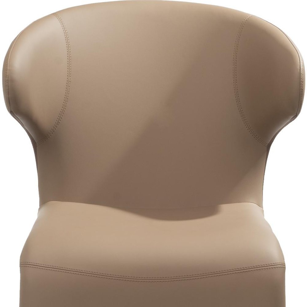 Light Brown Faux Leather Wing Back Dining Side Chair