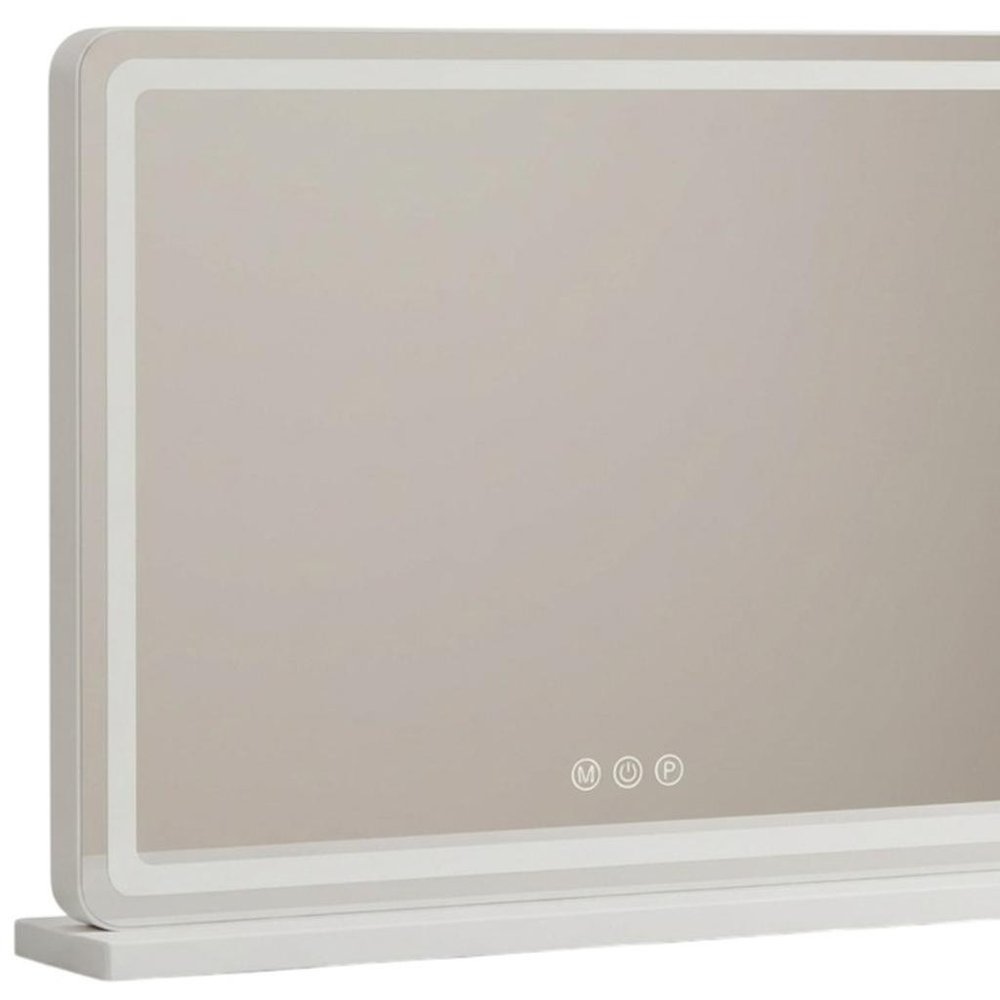 23" Clear Lighted Freestanding Frameless Makeup Shaving Tabletop Mirror