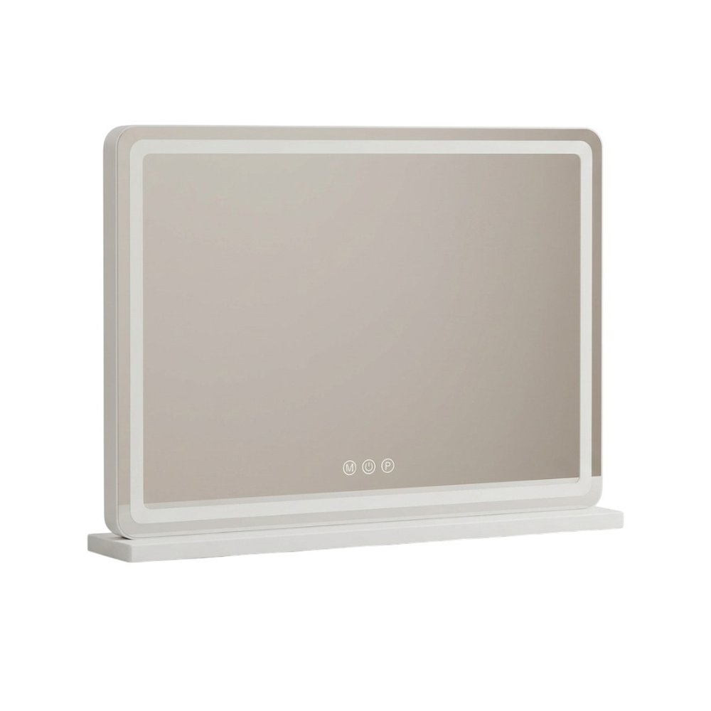 23" Clear Lighted Freestanding Frameless Makeup Shaving Tabletop Mirror