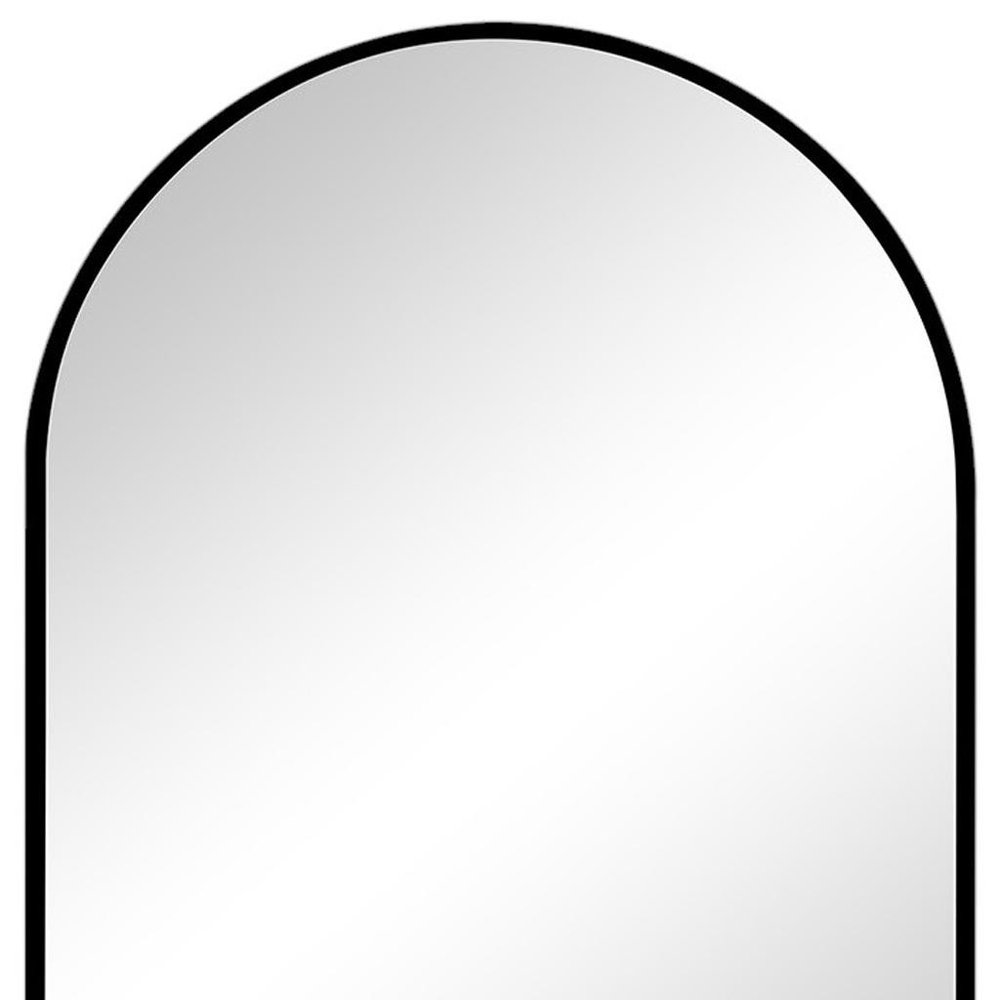 30" Black Metal Arch Framed Accent Mirror