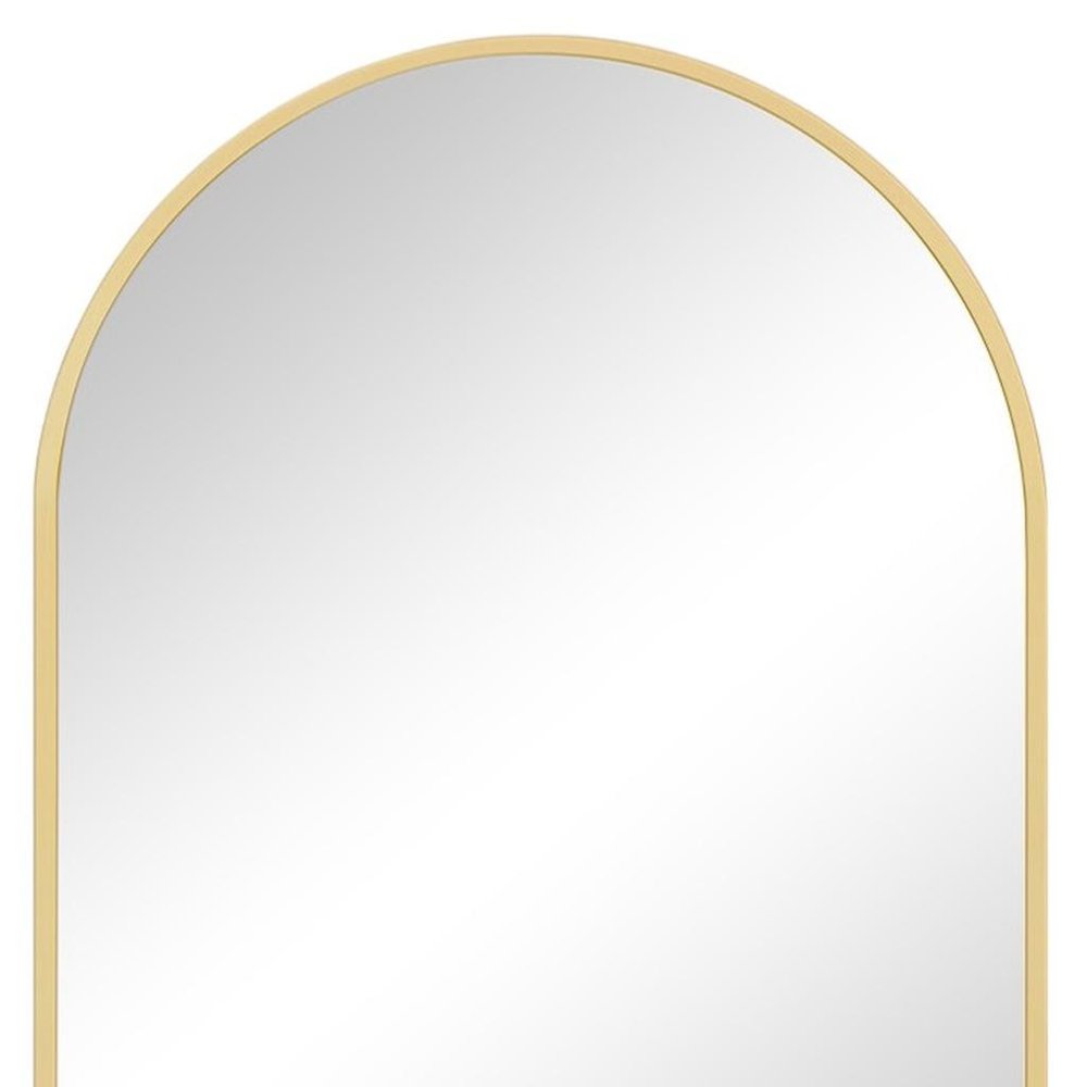 30" Gold Metal Arch Framed Accent Mirror