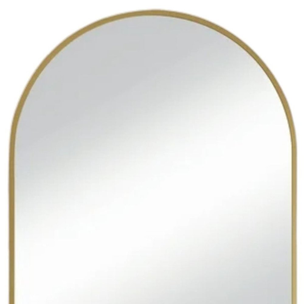 38" Gold Metal Arch Framed Accent Mirror