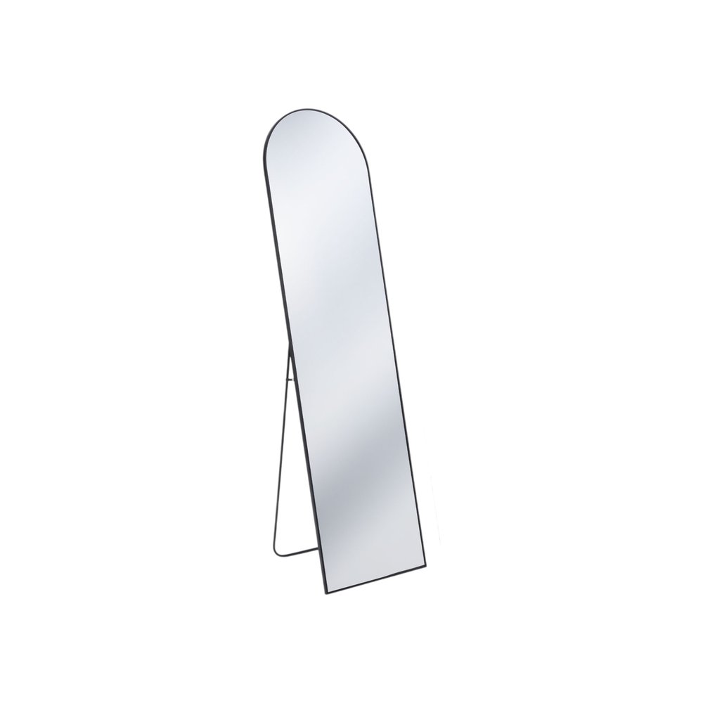 59" Black Metal Arch Wall Mounted Leaning Or Freestanding Framed Full Length Mirror