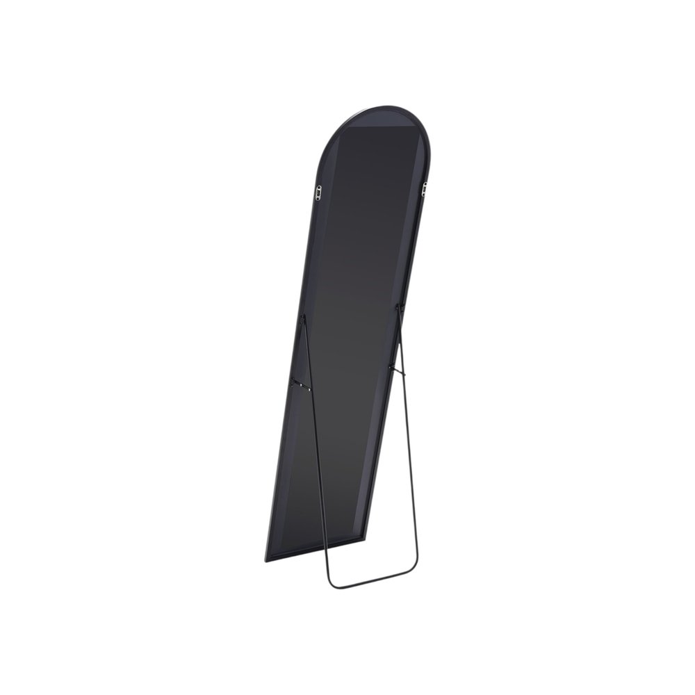 59" Black Metal Arch Wall Mounted Leaning Or Freestanding Framed Full Length Mirror