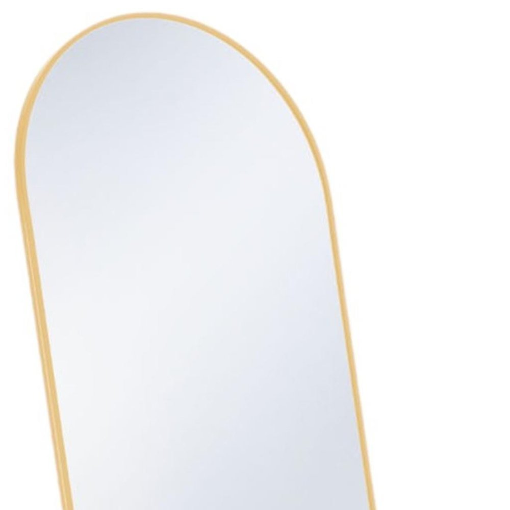 59" Black Metal Arch Wall Mounted Leaning Or Freestanding Framed Full Length Mirror