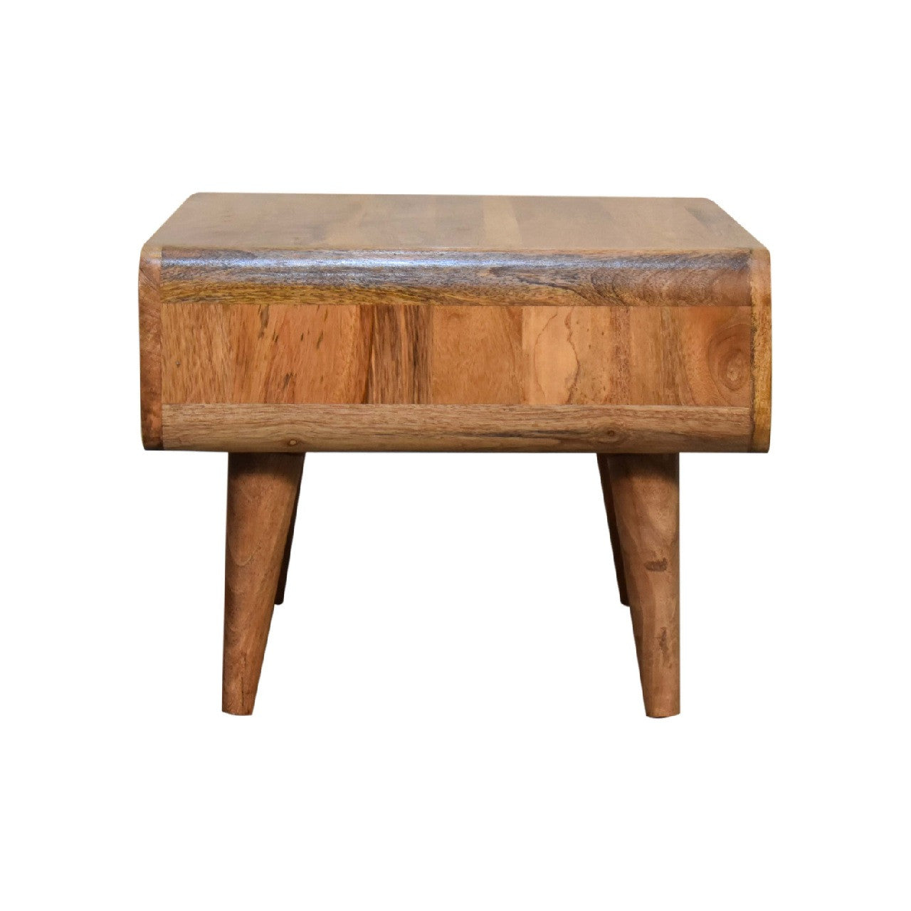 26" Brown Solid Wood Open Shelving TV Stand