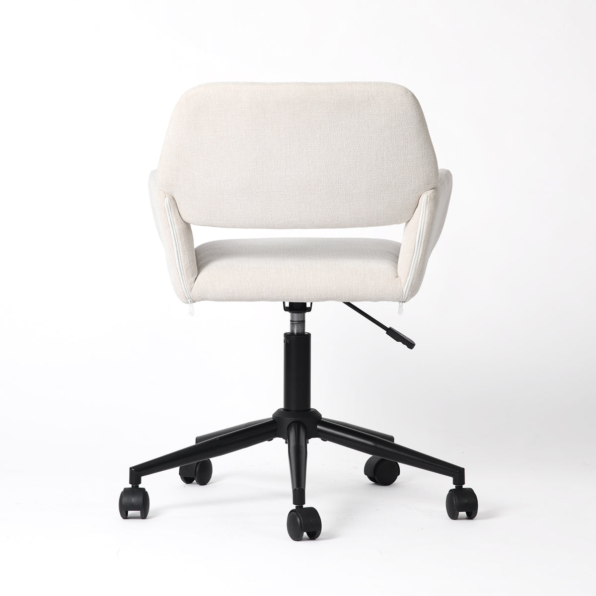 Beige and Black Adjustable Height Swivel Rolling Office Chair