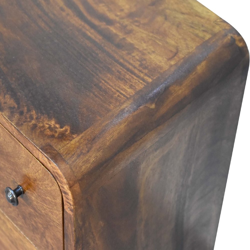 22" Brown Solid Wood Three Drawer Sideboard